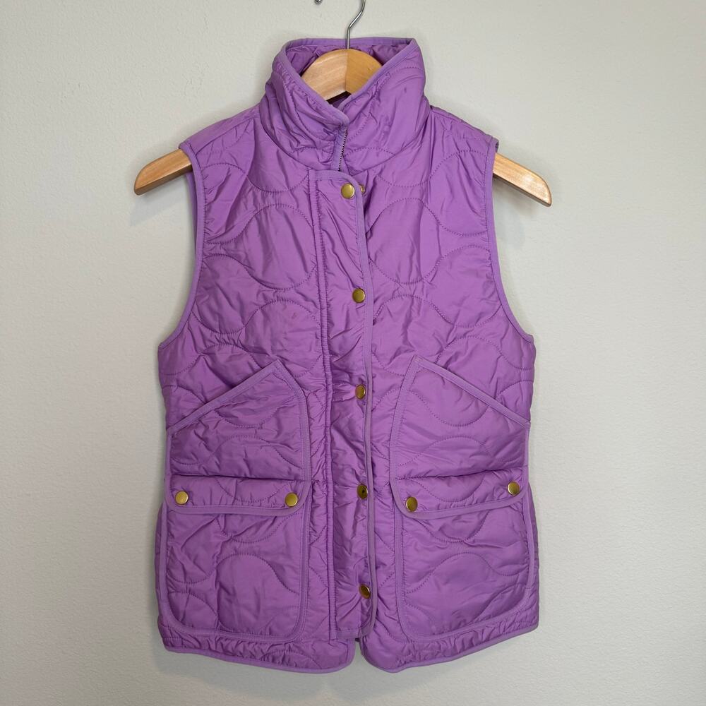 J. Crew Signature Puffer Quilted Vest Purple Size Small